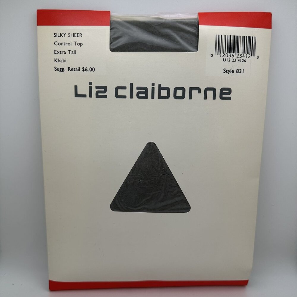 Liz Claiborne Silky Sheer Control Top Extra Tall Khaki Pantyhose Style 831
